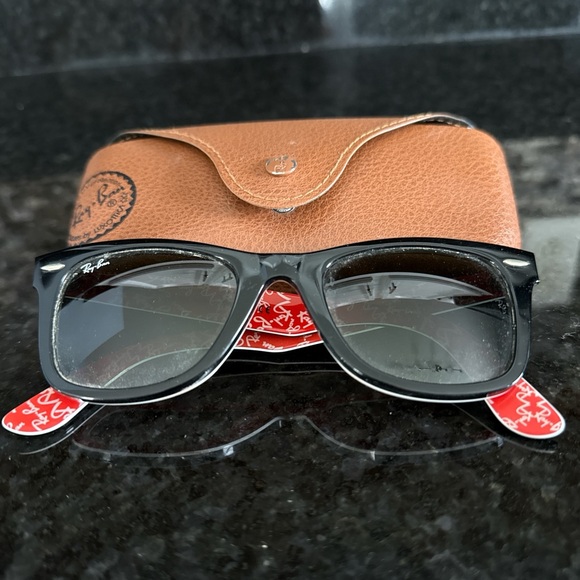 Ray-Ban Black Sunglasses with Tan Case